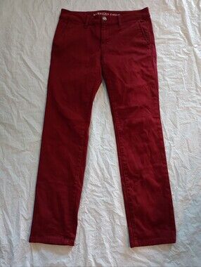 American Eagle Slim Straight Red Pants